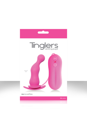 Розовая анальная вибро-пробка Tinglers - Plug III