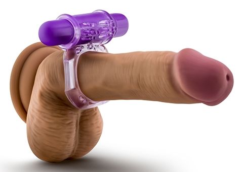 Фиолетовое эрекционное виброкольцо Couples Play Vibrating Cock Ring от Intimcat