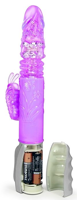 Фиолетовый вибромассажер Butterfly Stroker - 29,8 см. от Intimcat
