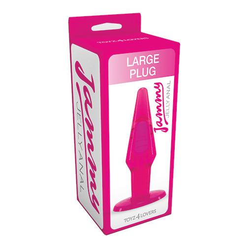 Большая розовая анальная пробка JAMMY JELLY ANAL LARGE PLUG PINK - 13,5 см. - поливинилхлорид (ПВХ, PVC)