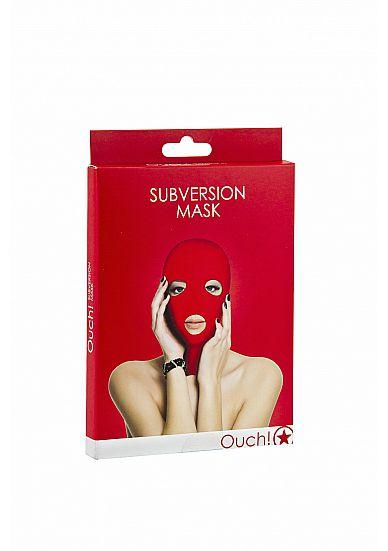 Красная маска на лицо с вырезами Subversion - 100% спандекс
