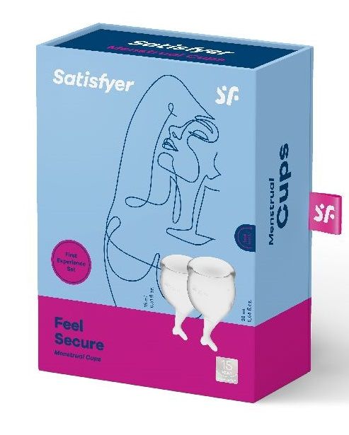 Набор прозрачных менструальных чаш Feel secure Menstrual Cup Satisfyer