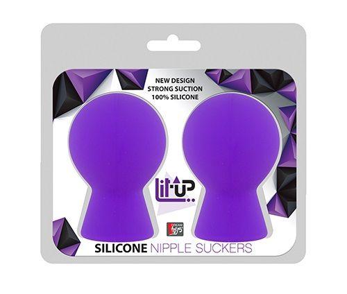 Фиолетовые присоски для груди LIT-UP NIPPLE SUCKERS SMALL PURPLE - силикон