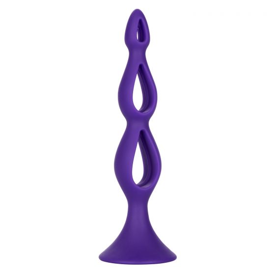 Фиолетовая анальная елочка Silicone Triple Probe - 14,5 см. California Exotic Novelties