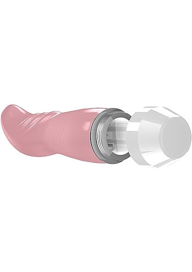 Розовый вибратор Liora с изогнутой головкой - 15,1 см. - термопластичный эластомер (TPE)