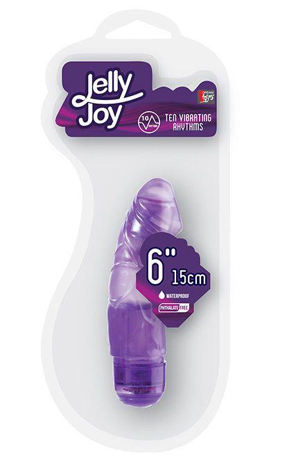 Фиолетовый вибромассажёр JELLY JOY 6INCH 10 RHYTHMS - 15 см. - поливинилхлорид (ПВХ, PVC)