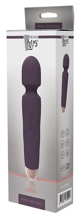 Фиолетовый вибромассажёр NOMIA - 19,5 см. - силикон