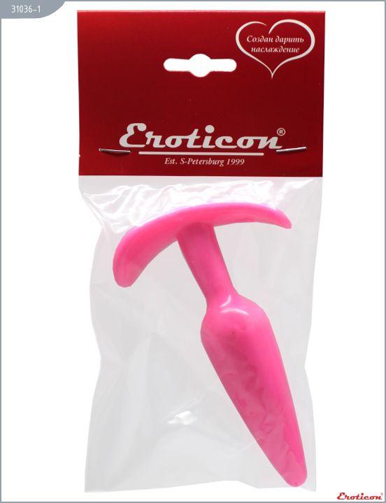 Розовая анальная пробка для ношения - 12 см. Eroticon