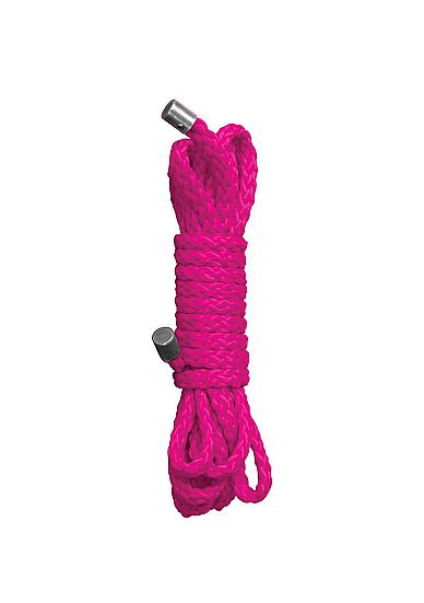 Розовая нейлоновая веревка для бандажа Kinbaku Mini - 1,5 м.