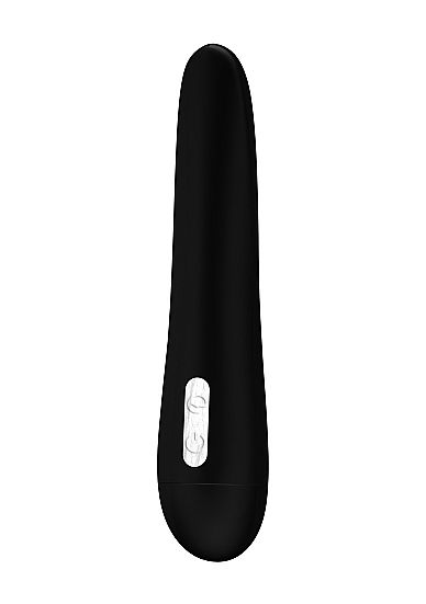 Гладкий чёрный вибростимулятор Hada - 16,8 см.