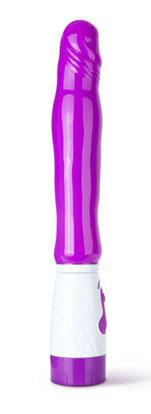 Фиолетовый вибромассажер с подогревом Polaris - 26,9 см.