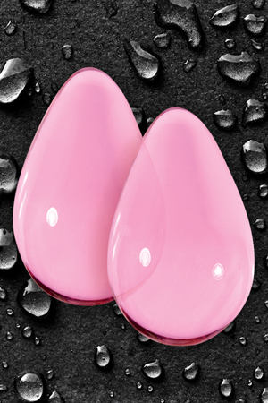 Большие розовые стеклянные вагинальные шарики CRYSTAL KEGEL EGGS NS Novelties