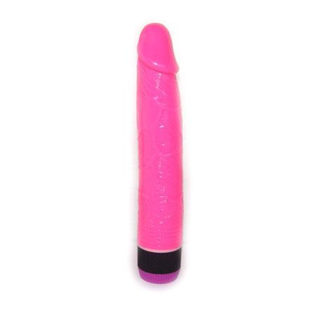Ярко-розовый вибратор-реалистик - 22,5 см. - Термопластичная резина (TPR)