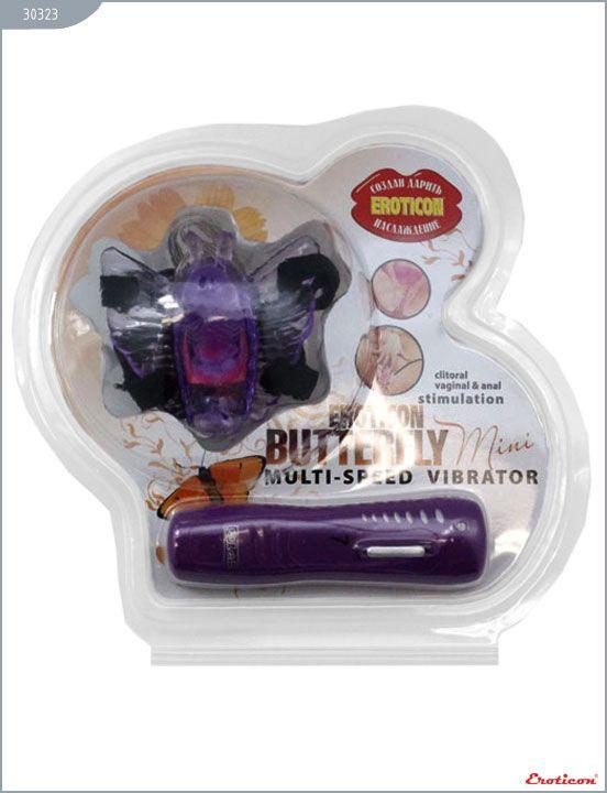 Фиолетовый клиторальный стимулятор-бабочка с 7 режимами вибрации - фото 5