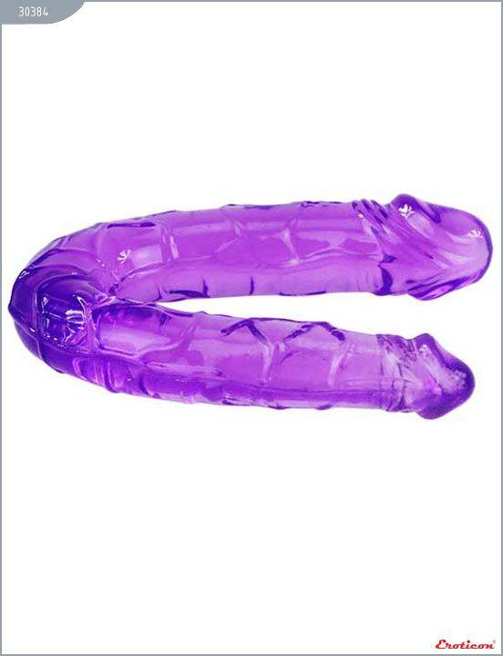 Фиолетовый двусторонний фаллоимитатор - 29,8 см. - Термопластичная резина (TPR)