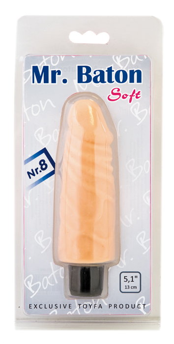 Вибратор-реалистик Mr.Baton Soft №8 - 13 см. - термопластичный эластомер (TPE)