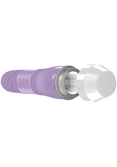 Фиолетовый вибратор Leila с рёбрышками посередине - 15 см. - термопластичный эластомер (TPE)