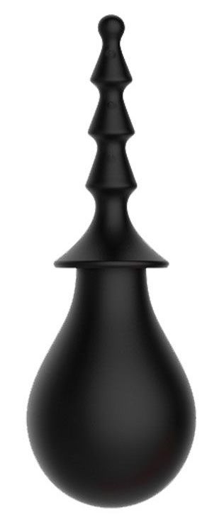 Чёрный силиконовый анальный душ-елочка