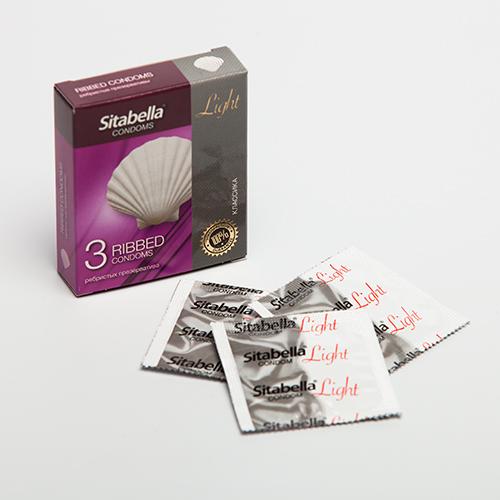Ребристые презервативы Sitabella Light - 3 шт.