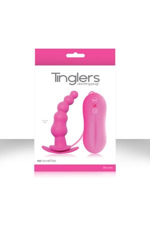 Розовая анальная вибро-пробка Tinglers - Plug I