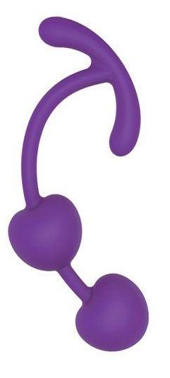 Фиолетовые силиконовые вагинальные шарики с ограничителем