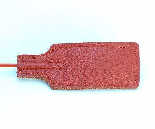 Красный кожаный стек с прямоугольным шлепком - 64 см. от Intimcat