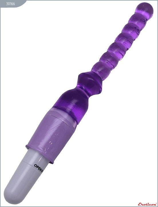 Фиолетовый гелевый анальный вибратор - 25 см. - гель