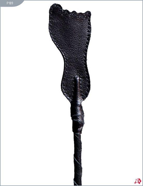 Витой короткий стек с кожаным наконечником в форме ступни - 70 см. от Intimcat