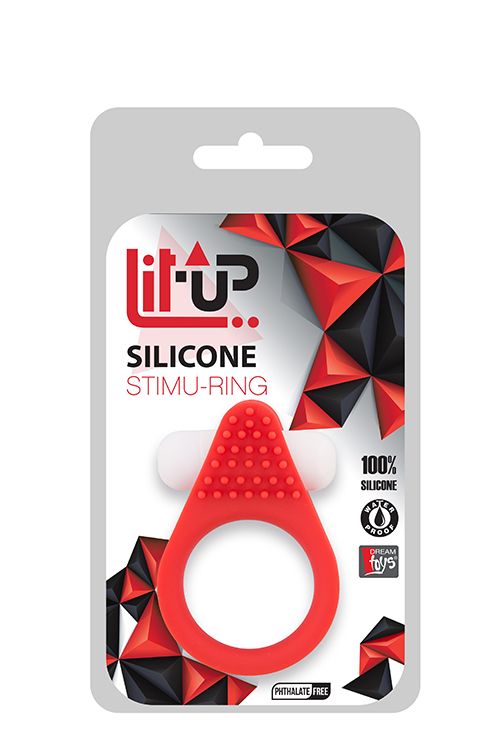 Красное эрекционное кольцо LIT-UP SILICONE STIMU RING 1 RED - силикон