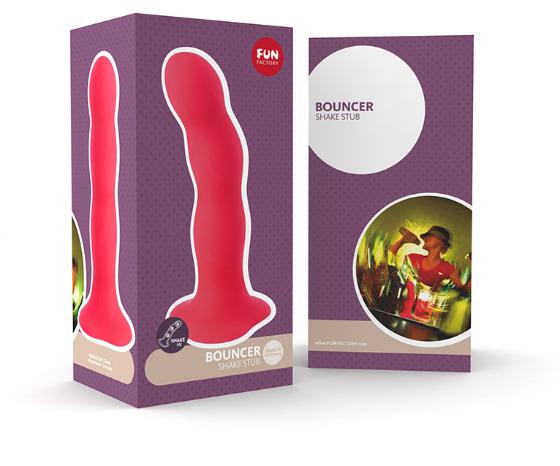 Красный фаллоимитатор Bouncer - 18,3 см. - силикон