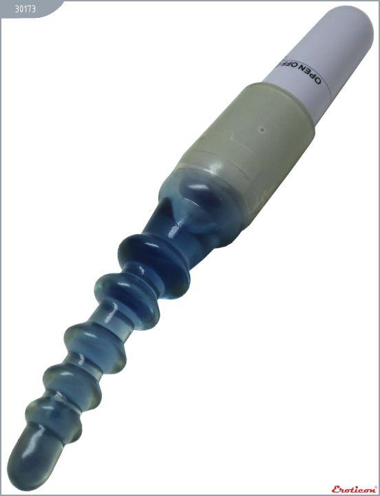 Синий гелевый вибратор для анальной стимуляции - 20,5 см. от Intimcat
