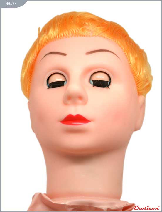 Надувная секс-кукла «Блондинка» с реалистичной вставкой и вибрацией - латекс