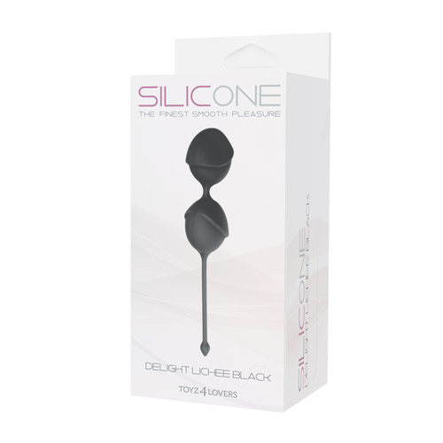 Чёрные вагинальные шарики DELIGHT PUSSY LICHEE SILICONE - силикон