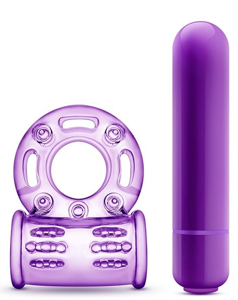 Фиолетовое эрекционное виброкольцо Couples Play Vibrating Cock Ring Blush Novelties