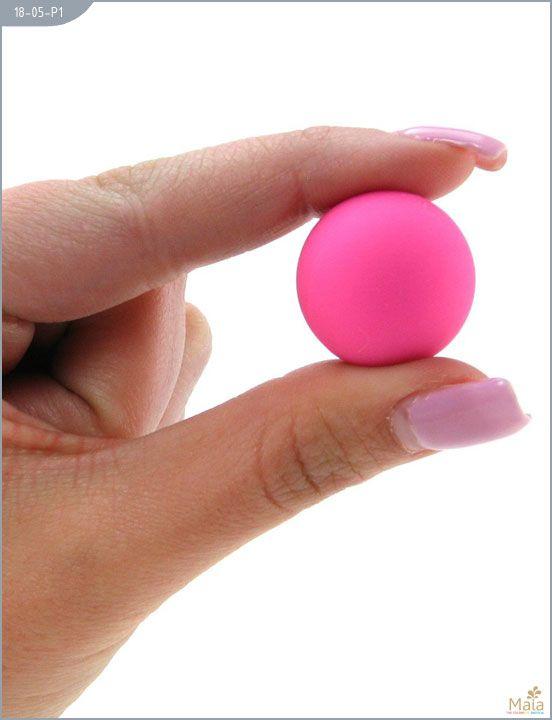 Металлические вагинальные шарики с розовым силиконовым покрытием - силикон
