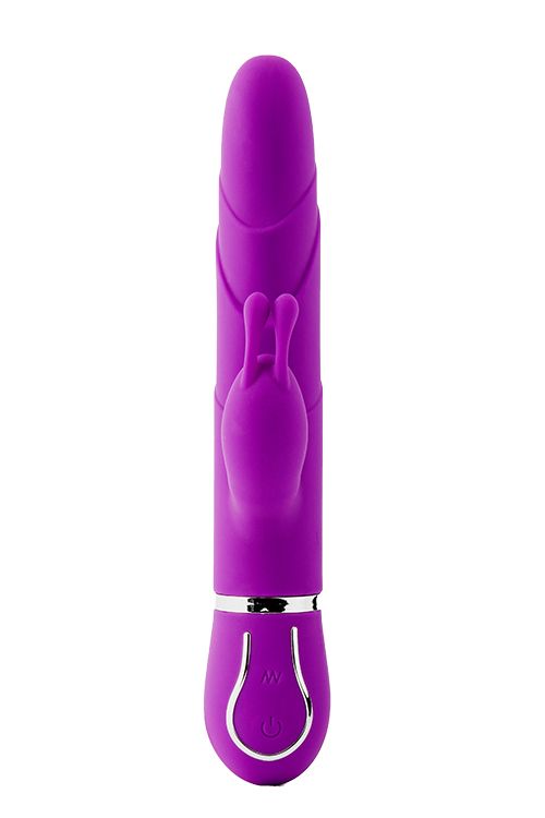 Фиолетовый вибратор-кролик FLORAL FANTASY с ушками - 22 см. - силикон
