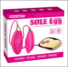 Парные розовые виброяца Sole Egg с пультом от Intimcat