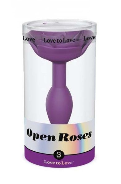 Фиолетовая анальная пробка с ограничителем-розой Open Rose Size S Butt Plug - фото 6