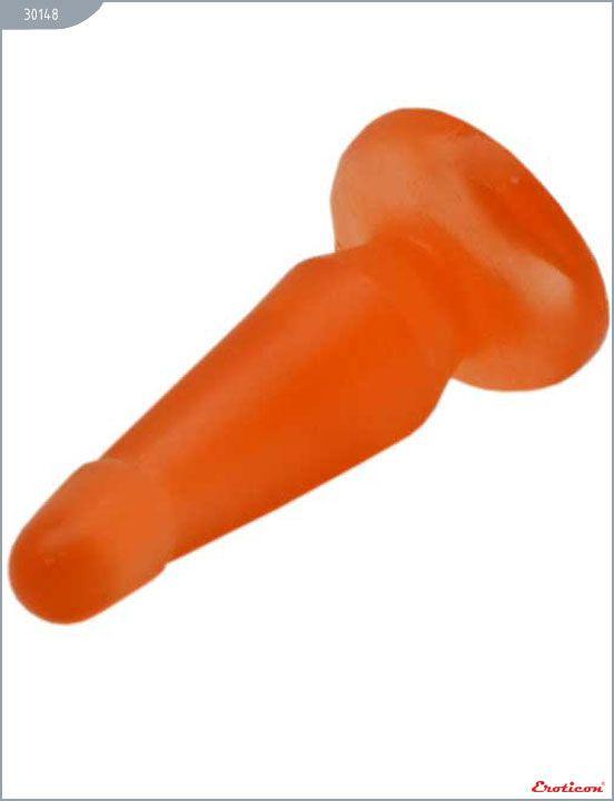 Оранжевая изогнутая анальная пробка из геля - 13 см. Eroticon