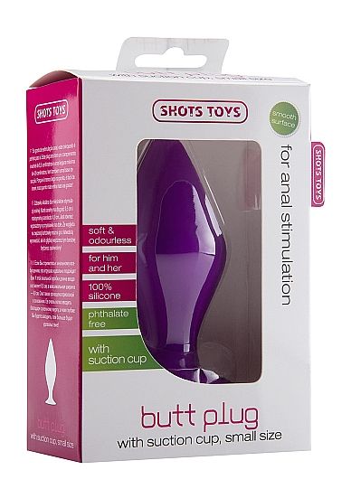 Фиолетовая малая анальная пробка Butt Plug with Suction Cup Small от Intimcat