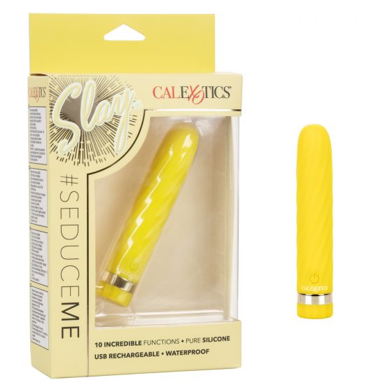 Желтая перезаряжаемая вибропуля Slay #SeduceMe - 12 см. - силикон