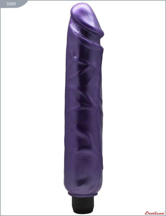 Фиолетовый вибратор с перламутровым отливом - 25,5 см. - термопластичная резина (TPR)