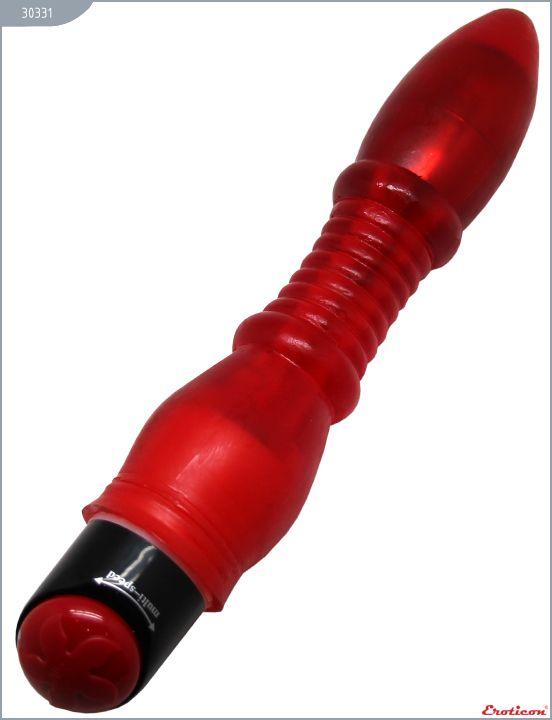 Красный гелевый вибратор Carrie - 25 см. - гель