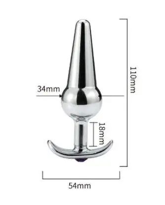 Металлическая анальная пробка-якорь с фиолетовым кристаллом - 11 см. - металл