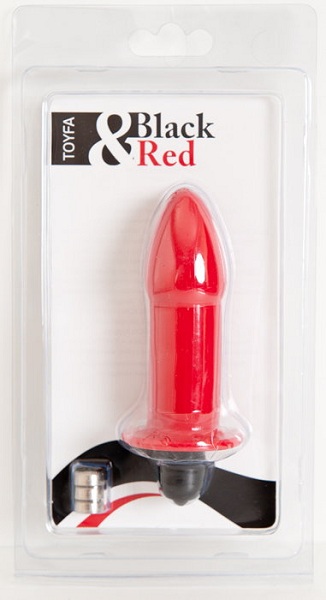 Красная глянцевая вибровтулка - 9 см. - поливинилхлорид (ПВХ, PVC)