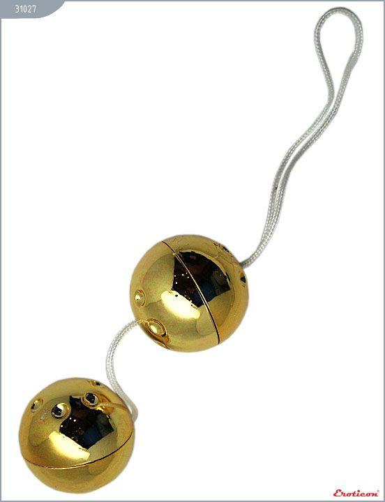 Золотистые шарики со смещённым центром тяжести - анодированный пластик (ABS)