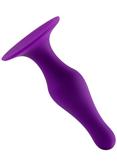 Фиолетовая анальная пробка Butt Plug with Suction Cup Small - силикон