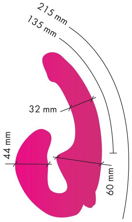 Ярко-розовый анатомический страпон с вибрацией от Intimcat