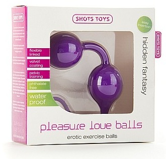 Фиолетовые шарики Pleasure Love Balls для вагинальной стимуляции - силикон