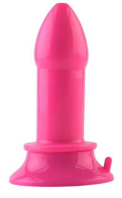 Розовая анальная втулка на присоске POPO Pleasure - 13 см. - термопластичный эластомер (TPE)